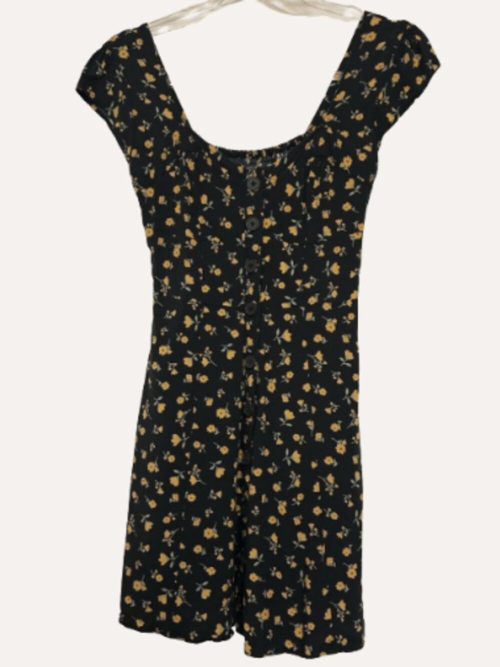 Aéropostale Black Floral Smocked Romper – Size XS